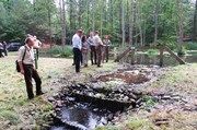 Zbiornik retencyjny w lesie w województwie lubuskim
